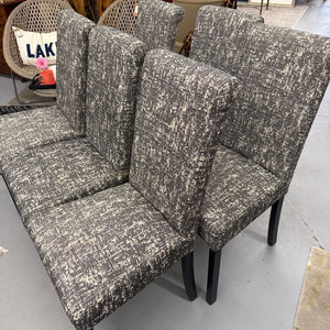 SET of 6 - Grey/White Fabric Parsons Chairs