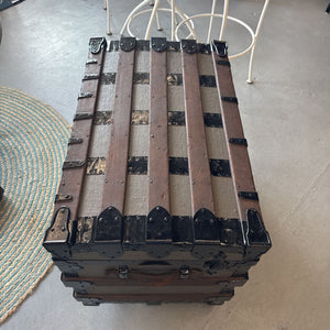 Vintage Antique Re-Juvenated Steamer Trunk (No Lock) - Local Artist