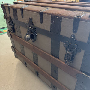 Vintage Antique Re-Juvenated Steamer Trunk (No Lock) - Local Artist