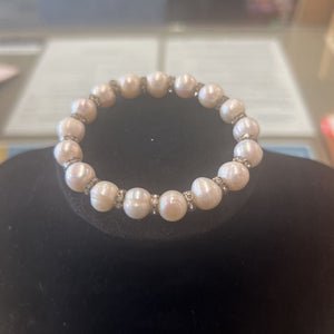 Freshwater Cultured Pearl & Crystal Bracelet