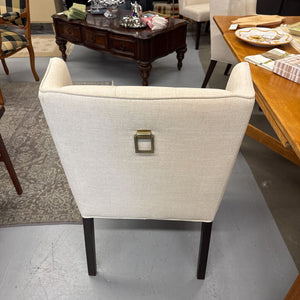 Cream Tufted Wing Dining Chair - Condition Noted