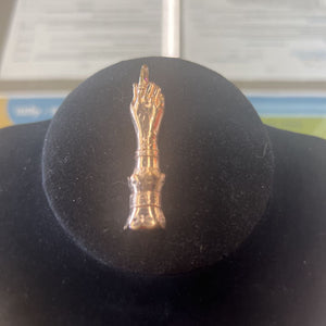 "The Finger" Gold Plated Brooch