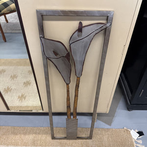 Silver Metal Wall Decor w Lilac