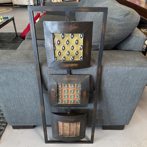 Black Metal Wall Decor w Squares