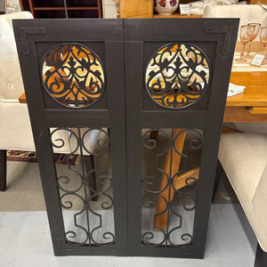Wood & Scrolled Metal Wall Decor