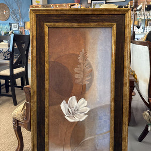 Art Print - White Tulip - Soft Blue Brown Backdrop
