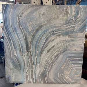 Soft Blues & Silver Art Canvas