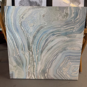 Soft Blues & Silver Art Canvas