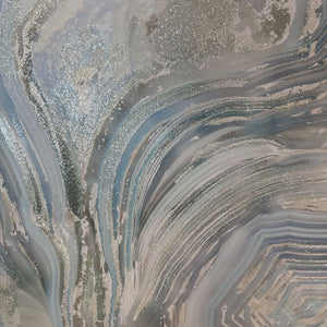 Soft Blues & Silver Art Canvas