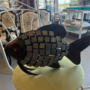 Metal Mosaic Full Fish Inlaid Stone Tiles