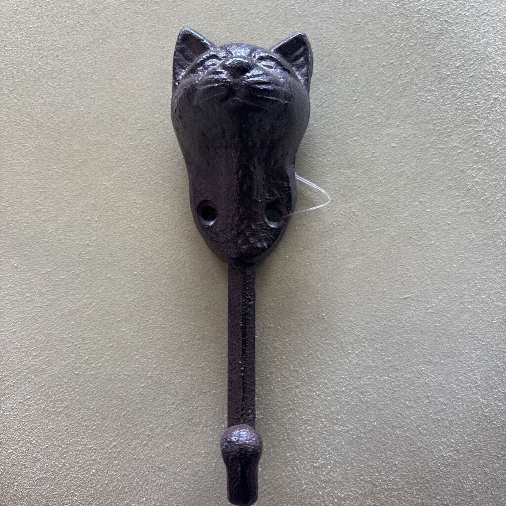 Brown Cat Hook - Cast Iron