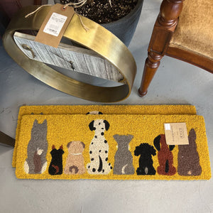 Row of Dogs Balcony Yellow Doormat AN 2219 (Abbott) - (10 x 30)
