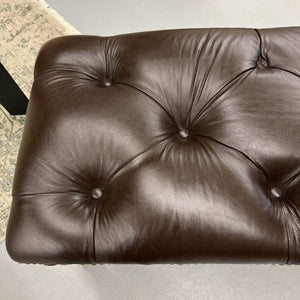 Broyhill Brown Leather Tufted Bench