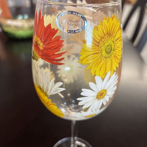 Gerbera Daisy Wine Glass - 9.5H - (Abbott)