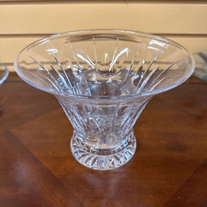 Crystal Wide Vase w Glass Frog Insert