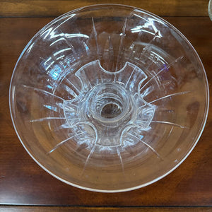 Crystal Wide Vase w Glass Frog Insert