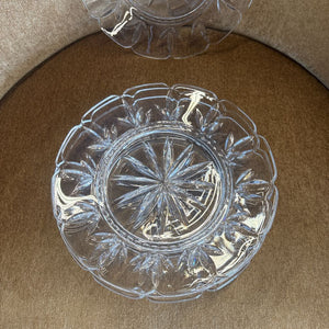 Set of 4 Cut Crystal Dessert Plates