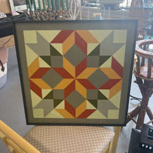 Barn Quilt in Frame - 'Gentleman's Star' LOCAL ARTIST