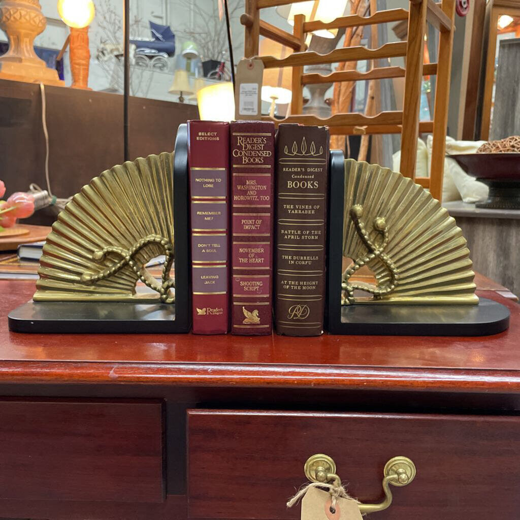 Brass Fan Book Ends