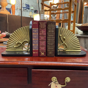 Brass Fan Book Ends