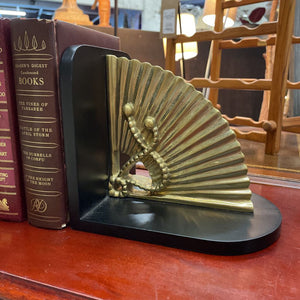 Brass Fan Book Ends