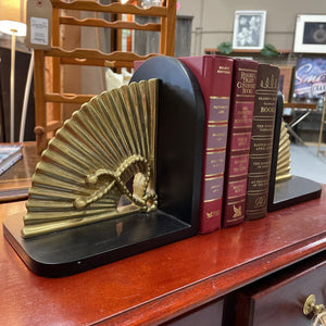 Brass Fan Book Ends
