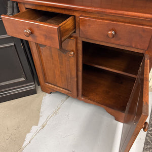 Dark Cherry Stained Solid Wood Hutch
