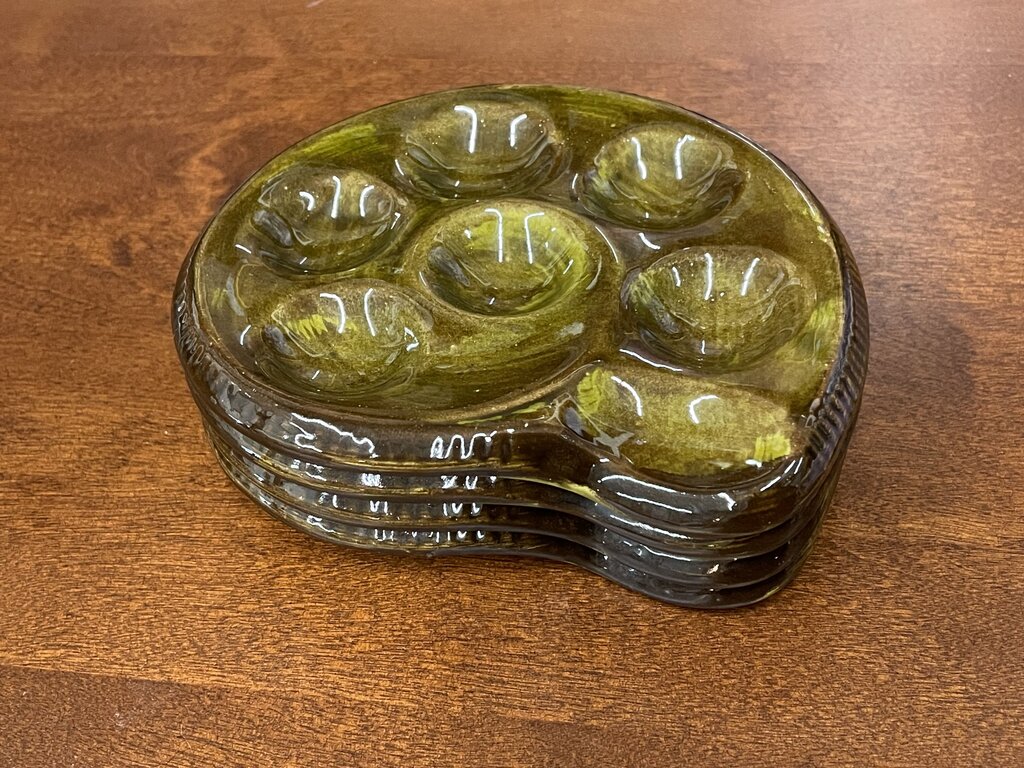 Green Escargot Plate Set - 4 pce