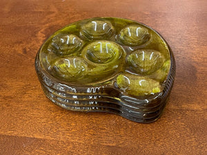 Green Escargot Plate Set - 4 pce