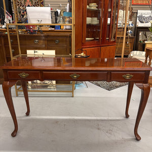 Cherry Wood Console Table w Drawer, Queen Anne Legs