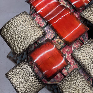Metal Wall Art - Silver & Red