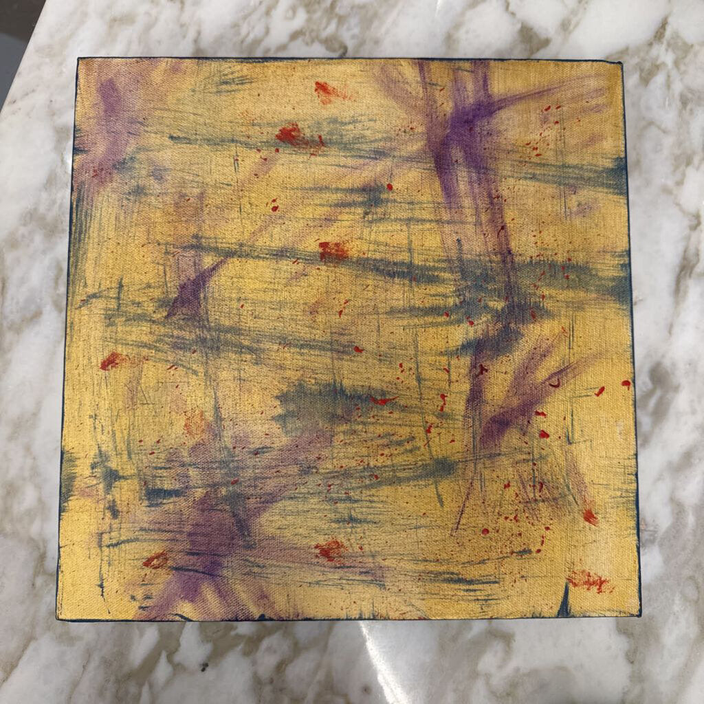 Yellow/ Gold Abstract Square Artwork