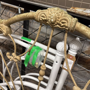 DOUBLE Cream Wrought Iron Antique Headboard