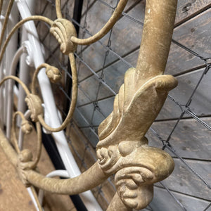 DOUBLE Cream Wrought Iron Antique Headboard
