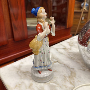 Porcelain Figurine - Lady in Blue Hat - Made in Occupied Japan