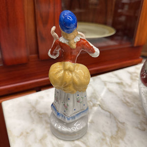Porcelain Figurine - Lady in Blue Hat - Made in Occupied Japan