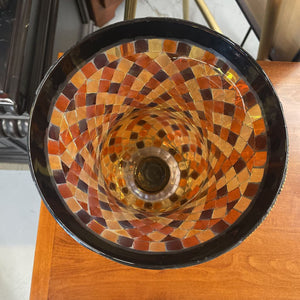 Rust Mosaic Hurricane Candle Holder