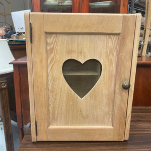 Raw Maple Vanity/Jam Cupboard w Heart Front
