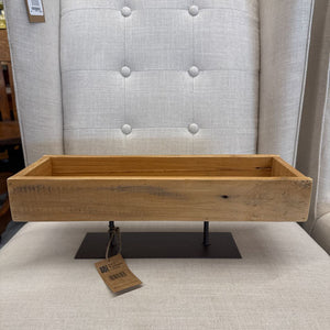 Rectangular Wood Tray on Metal Stand