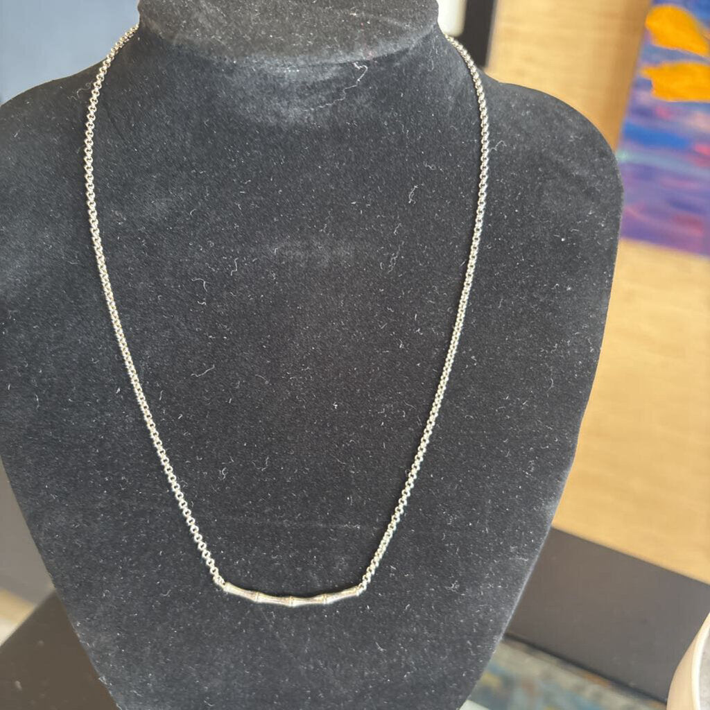 Sterling Silver Necklace with Bar Pendant