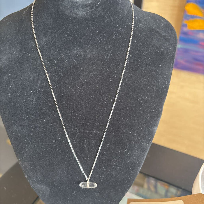 Sterling Silver Necklace with Glass Pendant
