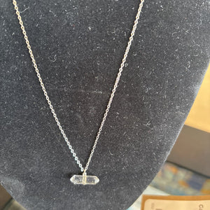 Sterling Silver Necklace with Glass Pendant
