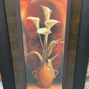 Calla Lilies in Terra Cotta Pot Art Print