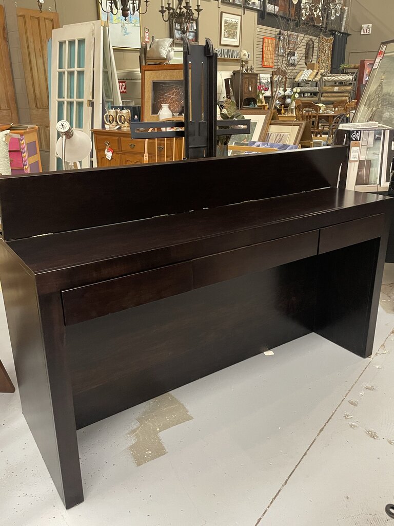 Motorized Lift Dark Wood TV Cabinet & Desk