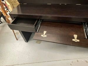 Motorized Lift Dark Wood TV Cabinet & Desk