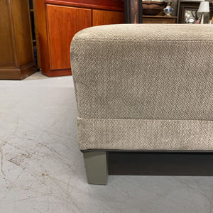 Large Square Ottoman w Soft Grey Chenille Fabric
