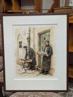 Alexei Jawdokimov Original Watercolour "Men at the Market"