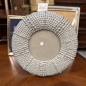 Round Mirror w Stone Frame w Leg