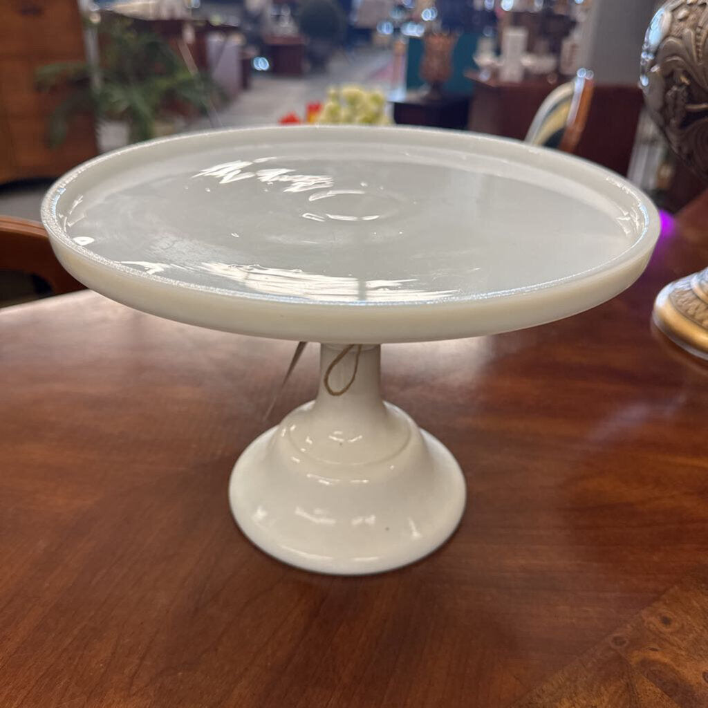 Milk Glass Pedestal Cake Plate