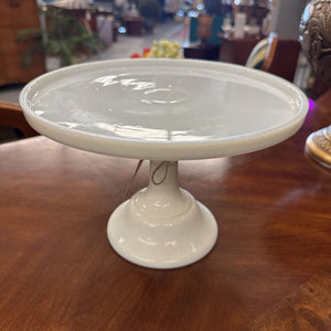 Milk Glass Pedestal Cake Plate